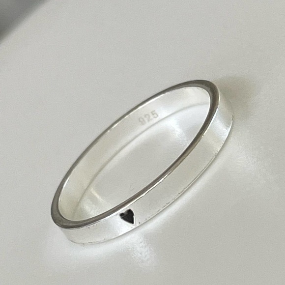 Sterling Silver Ring Heart Minimalist Band​ - Picture 10 of 12